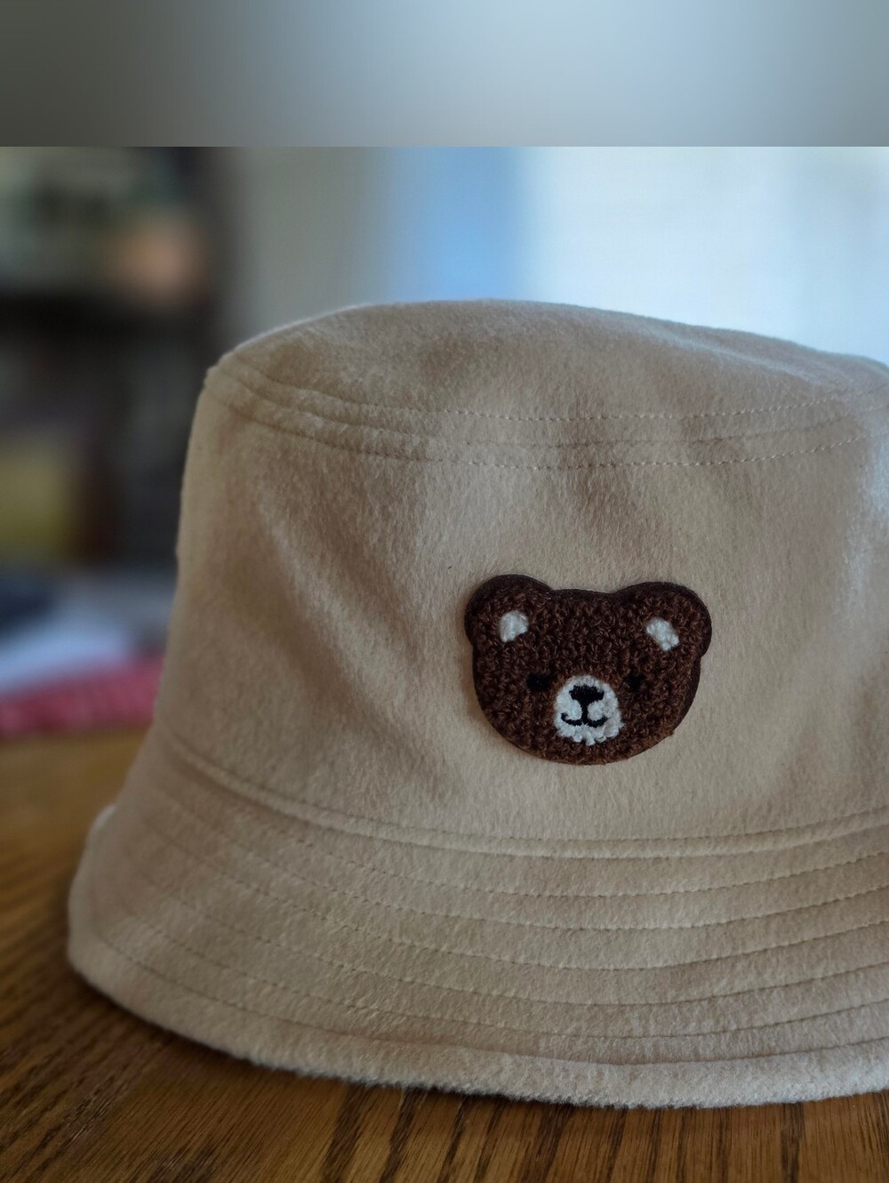 NWT Bear Patch Bucket Hat - Soft Fleece